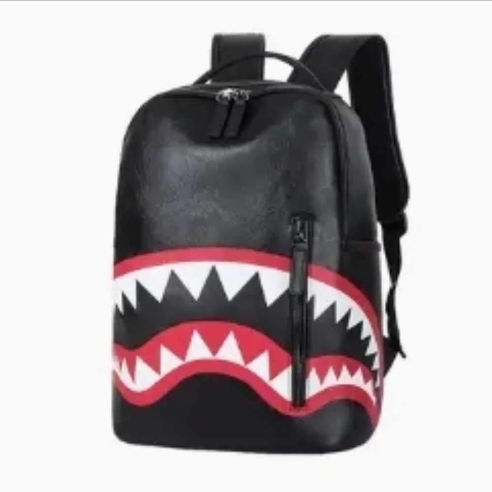 *Black and Red Shark Design Backpack